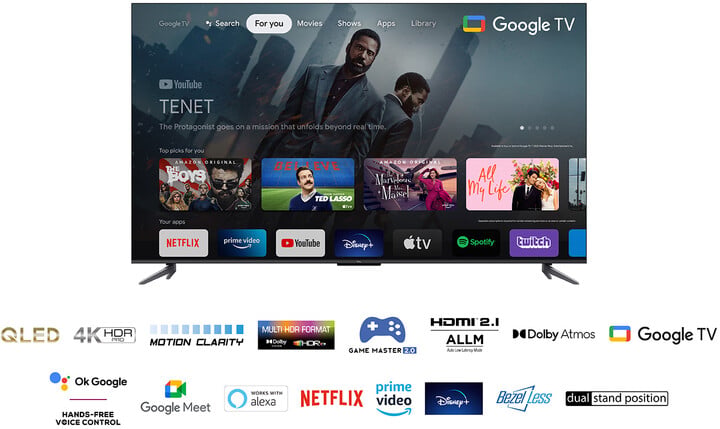 Televizor TCL 65C645, 65" (164cm), 4K UHD, titan