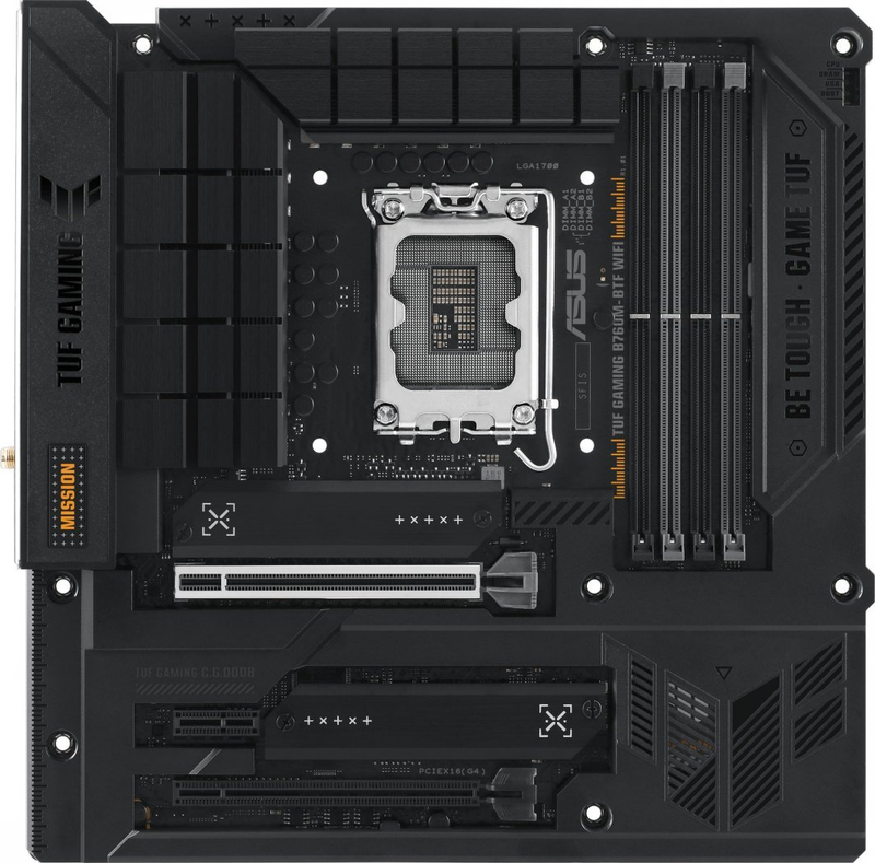 Pllakë amë Asus TUF GAMING B760M-BTF WIFI, e zezë