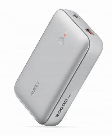 Надворешна батерија Aukey Spark Mini, 20000mAh, 20W USB C и USB A, бела