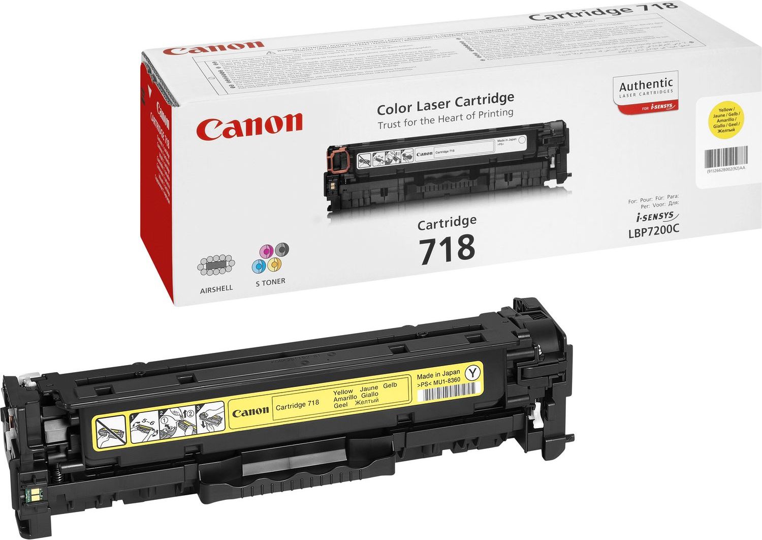 Toner lazer Canon Cartridge 718, origjinal, i verdhë