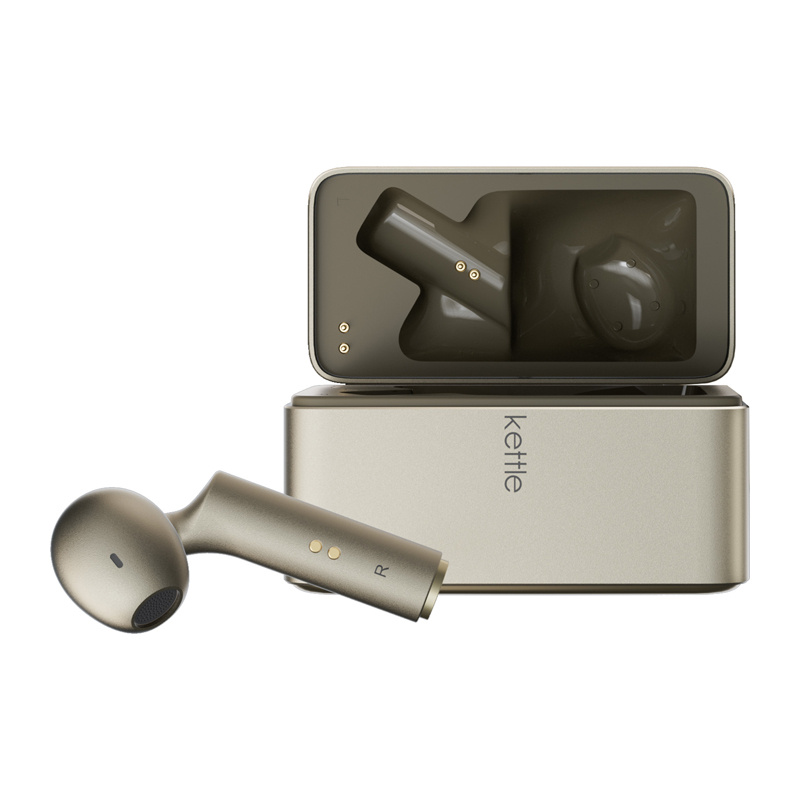 Kufje wireless Timekettle W4 AI Interpreter, përkthim simultan, me kuti karikimi, ngjyrë gold