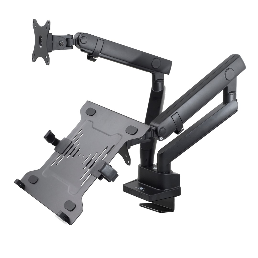 Mbajtëse dyshe për monitor Maclean MC-813, 17-32", 8 kg, e zezë