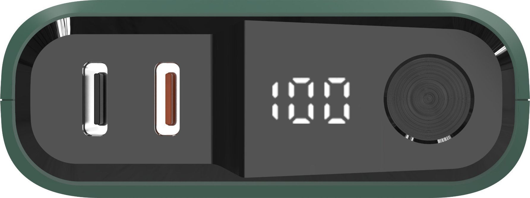 Надворешна батерија RealPower PB-10000C PD Plus, 10000mAh, 3x Type C, темно зелена