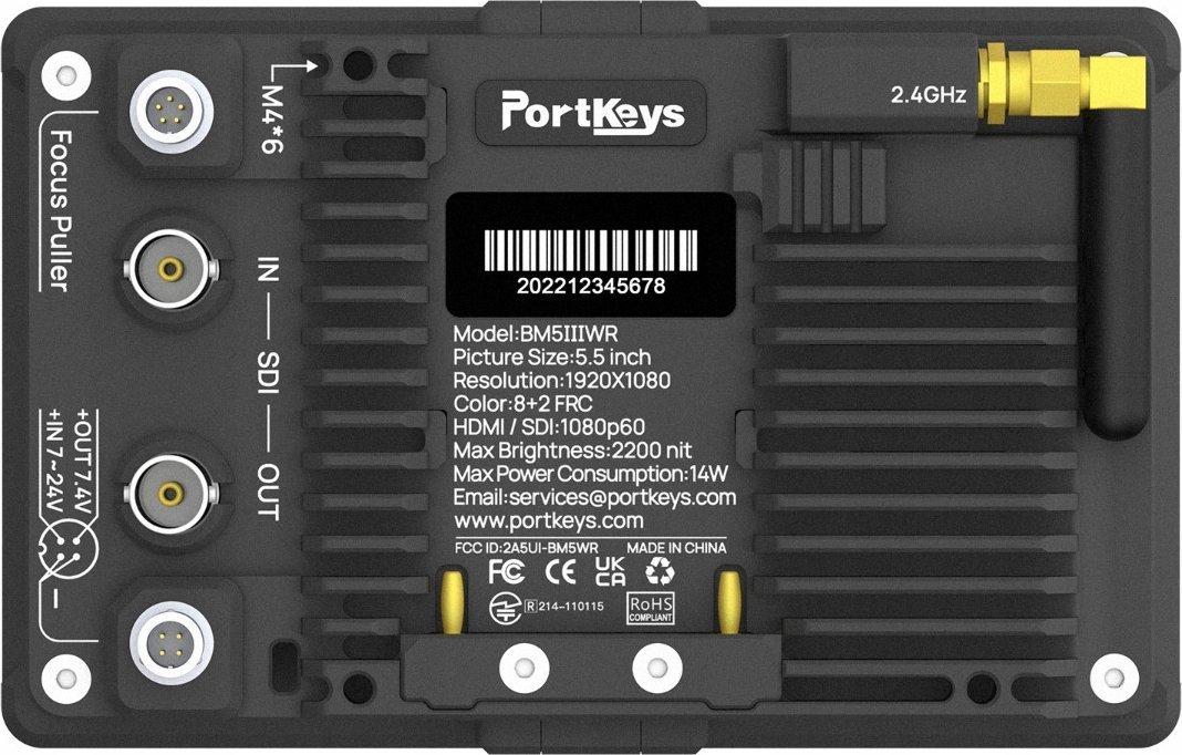 Monitor për kamera Portkeys BM5 III WR, 5.5", WCG, 2200 nits