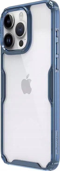Maskë telefoni Nillkin Nature Pro për iPhone 15 Pro, transparente, anë blu