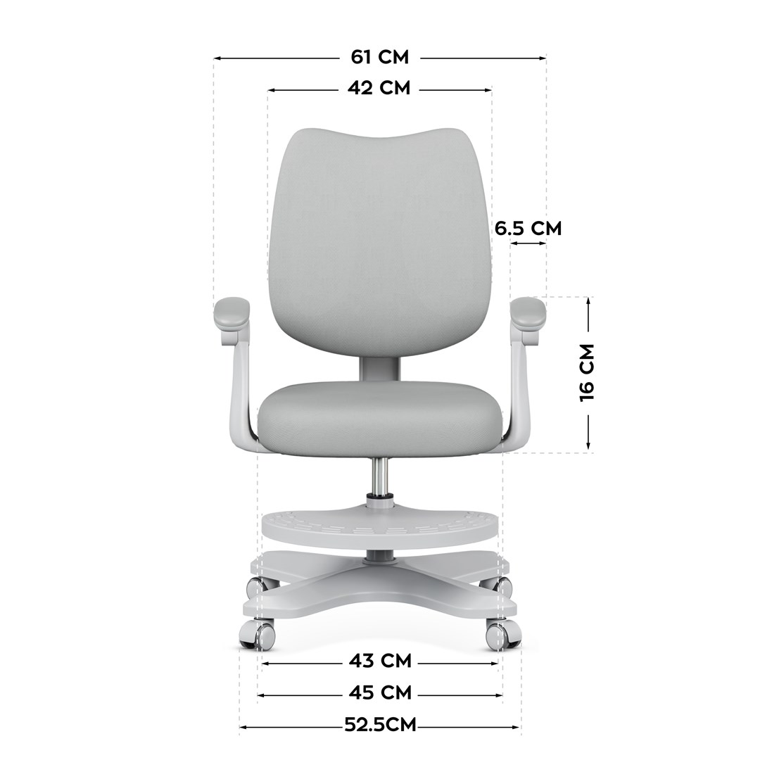 Karrige ergonomike zyre Mark Adler Junior 4.6, rrotulluese, me rrjetë, gri