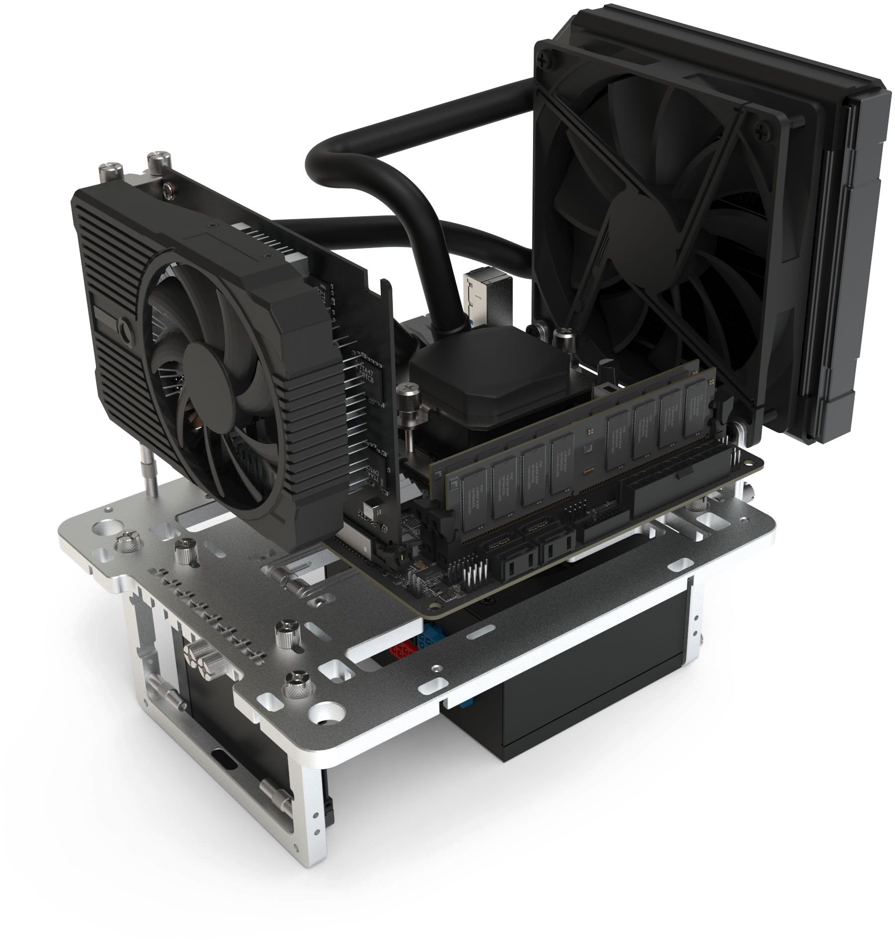 Benchtable Streacom BC1 V2 Mini, për Mini ITX, alumini, argjendtë