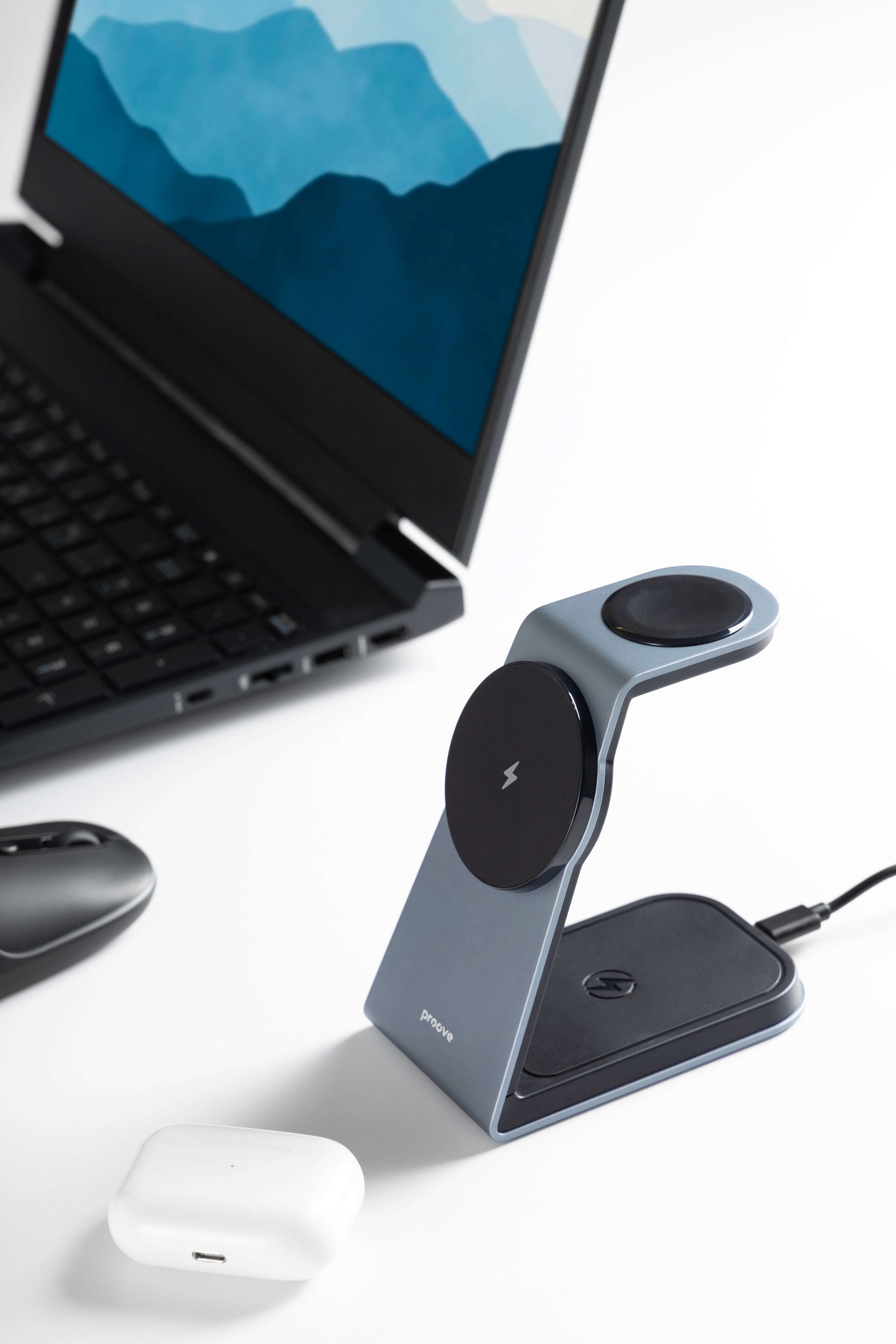 Karikues wireless 3 në 1 Proove Omni Power, 15W, gri