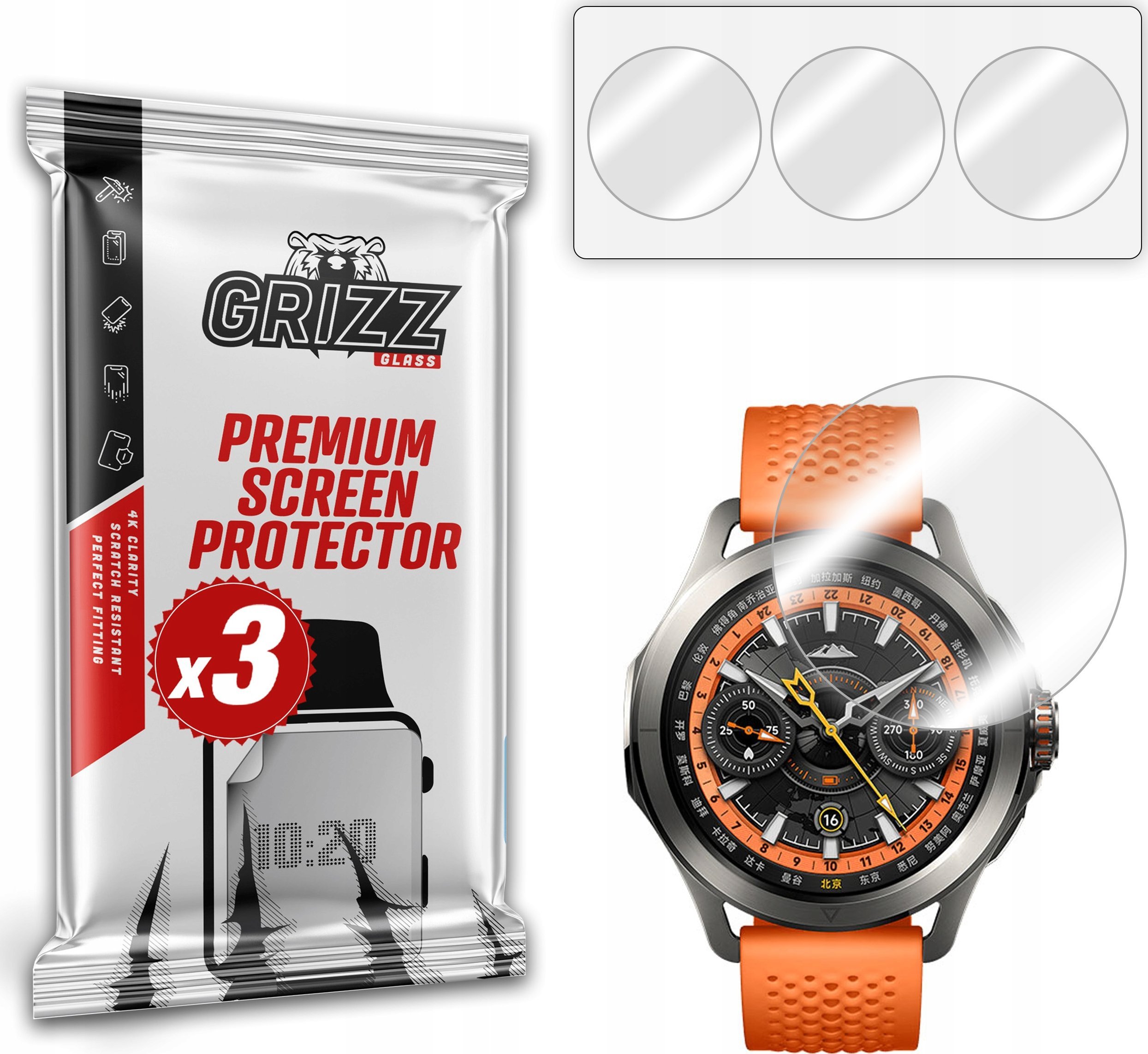 Folie mbrojtëse hidrogel 3 copë për orë Xiaomi Watch S4 Sport, transparente