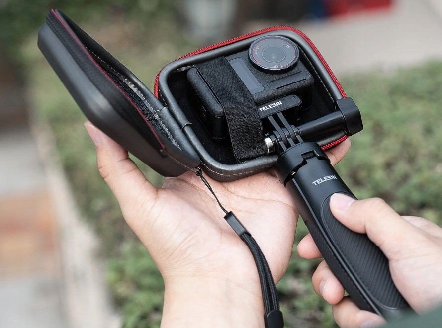 Kuti mbrojtëse për kamerë Telesin, GoPro Hero 13 / 12 / Action 5 Pro / Insta360 / S6-prc-07, e hirtë