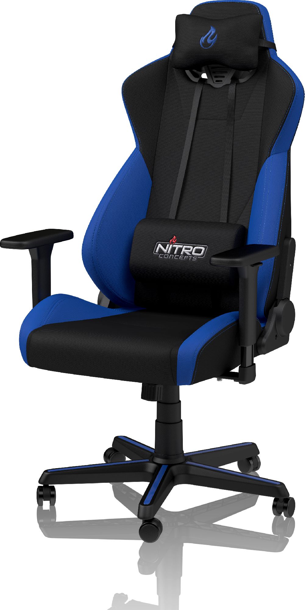 Karrige gaming Nitro Concepts S300, sedilje e mbushur, ergonomike, e zezë blu
