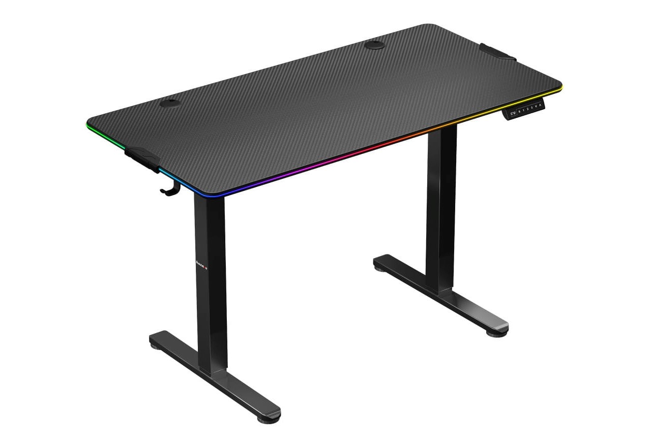 Tavolinë elektrike gaming Huzaro Hero 8.2 RGB, lartësi e rregullueshme, deri 80 kg, e zezë