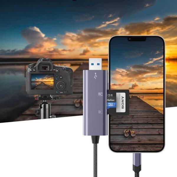 Lexues kartelash Tech-Protect Ultraboost, SD MicroSD, Lightning USB 3.0, gri