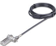 Kabllo sigurie për laptop StarTech.com Universal, 2m, bravë me kombinim, argjendtë