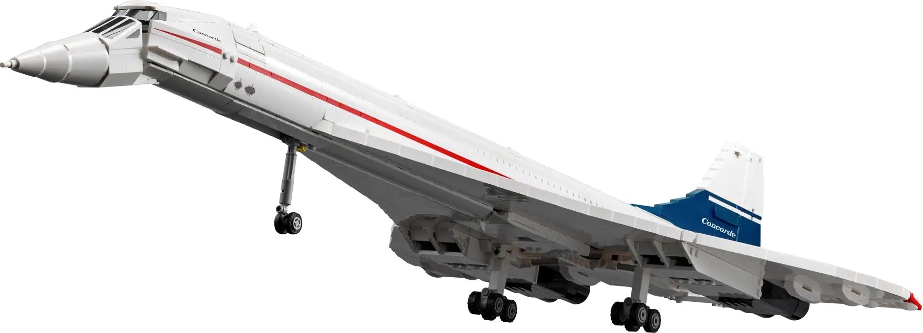 Set ndërtimi LEGO Icons Concorde 10318, model avioni ekspozimi, i bardhë