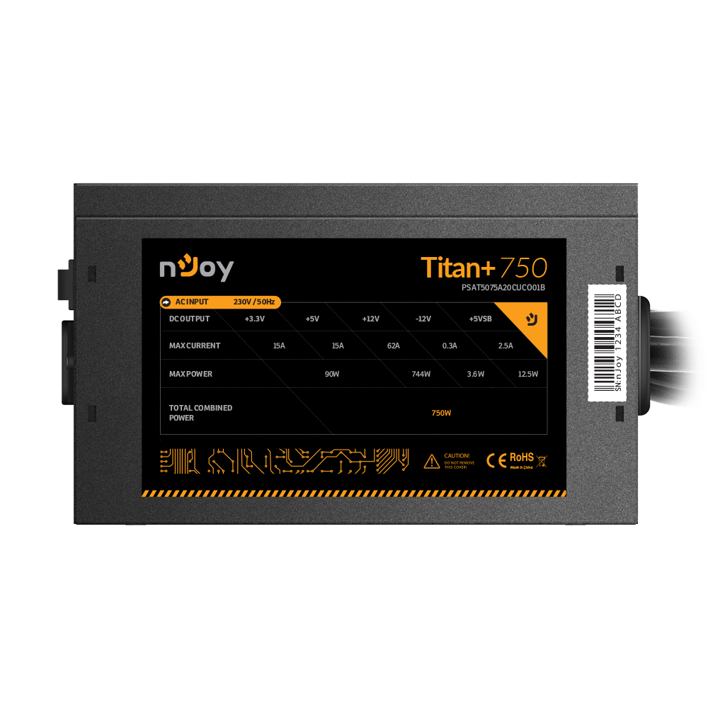 Furnizues I rrymës nJoy Titan+ 750 - 750W - 80 PLUS Bronze