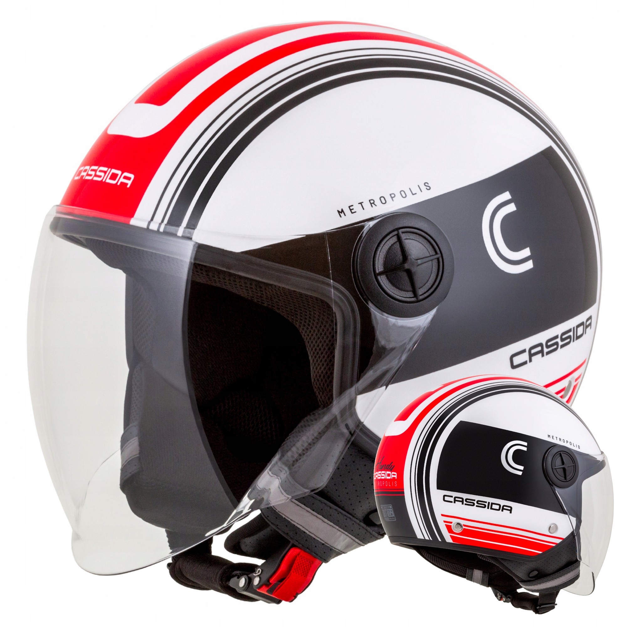 Helmetë moto Cassida Handy Metropolis, 4 në 1, madhësia 2XL, gri
