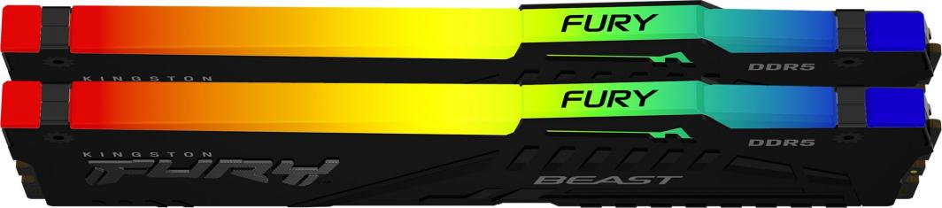Memorie RAM Kingston Fury Beast RGB, DDR5, 16GB, 5200MHz, CL40 2
