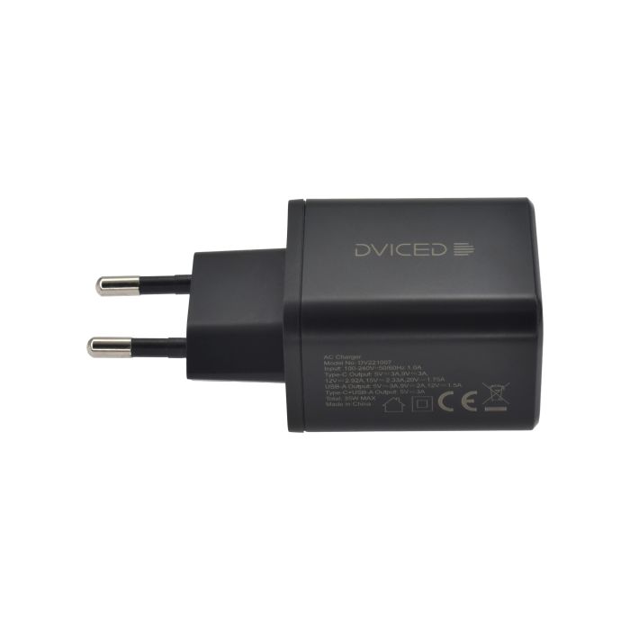 Dviced Wall Charger 35W GaN 1 USB-A, 1 USB-C EU, Black