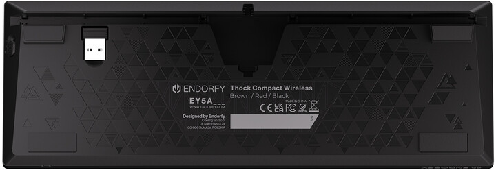 Tastierë Endorfy Thock Compact Wireless Brown, Kailh Box Brown, US, e zezë