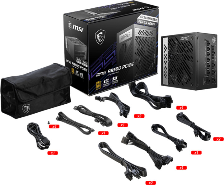 Burim energjie MSI MPG A850G PCIE5, 850W