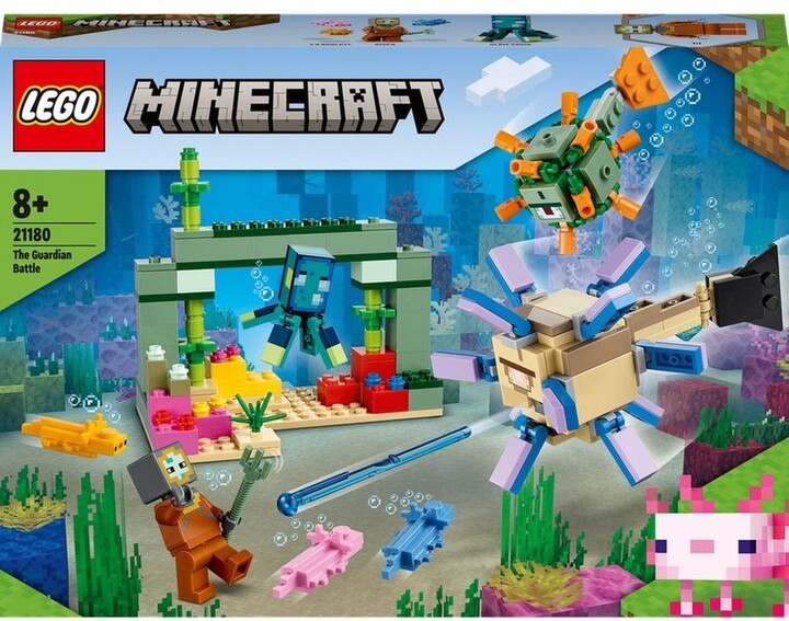 Set LEGO Minecraft 21180 The Guardian Battle