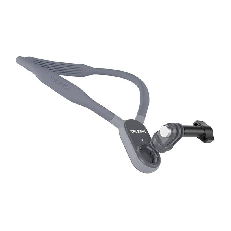 Mbajtëse qafe për kamerë aksioni TELESIN Silicone Neck Hold Mount, për GoPro Insta360 DJI, gri