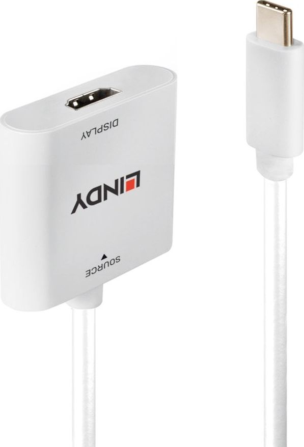 Adapter USB Lindy 43339, USB C në HDMI, 8K, i bardhë