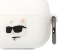 Mbulesë Karl Lagerfeld KLAPRUNCHH për Apple AirPods Pro, silikon, Choupette 3D, e bardhë