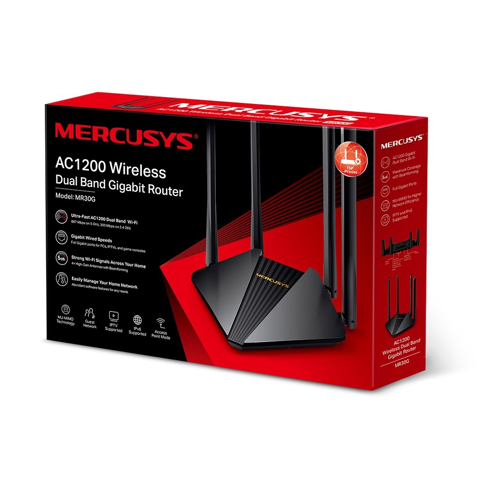 Router pa tela Mercusys MR30G, AC1200, Wi Fi 5, Dual Band