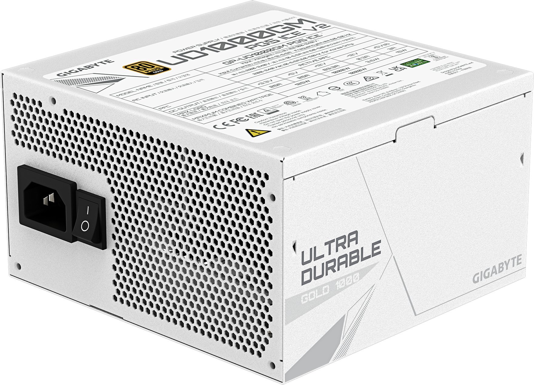 Furnizues energjie GIGABYTE UD1000GM PG5 V2 ICE, 1000W, 80 Plus Gold, plotësisht modular, ATX 3.1, i bardhë 4