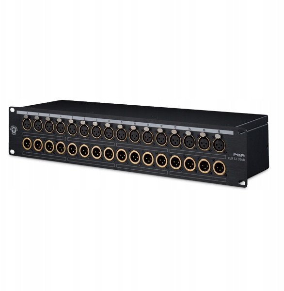 Patchbay audio Black Lion Audio PbrXLR32, 32 kanale, kontakte të veshura me ar, i zi