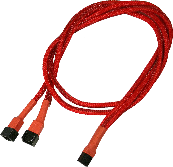 Kabllo Nanoxia 3-pin - 3-pin x2, 0.6m, e kuqe
