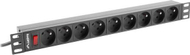 Kabllo energjie Lanberg PDU (PDU-09E-0300-BK), 19", 1U, 9 priza 230V, PL, 3m, e zezë