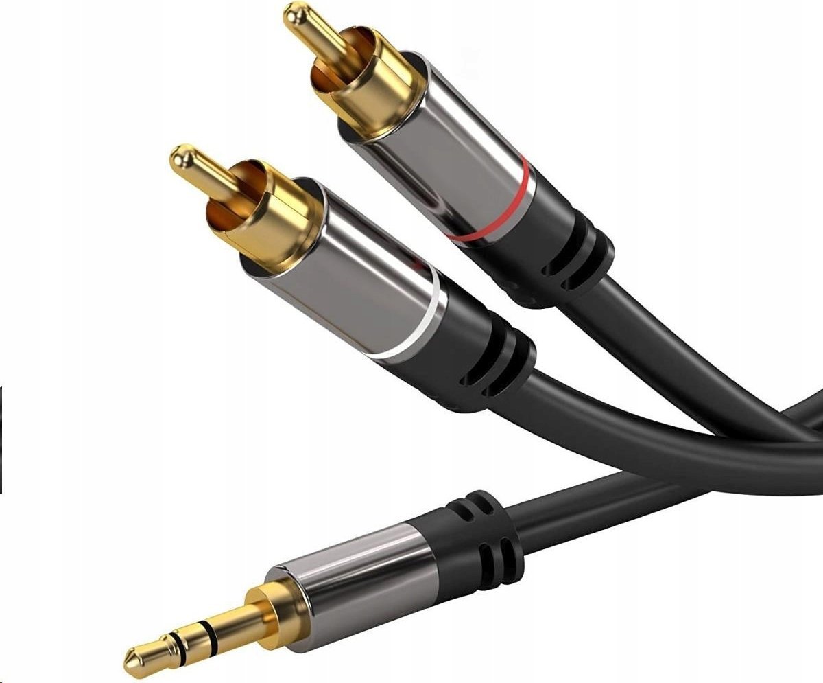 Kabllo audio PremiumCord PremiumCord, Jack 3.5mm në 2x CINCH, 1.5m, e zezë