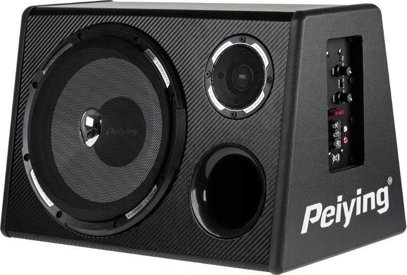 Subwoofer për veturë Peiying, 10", 200W, me amplifikator dhe kabllo