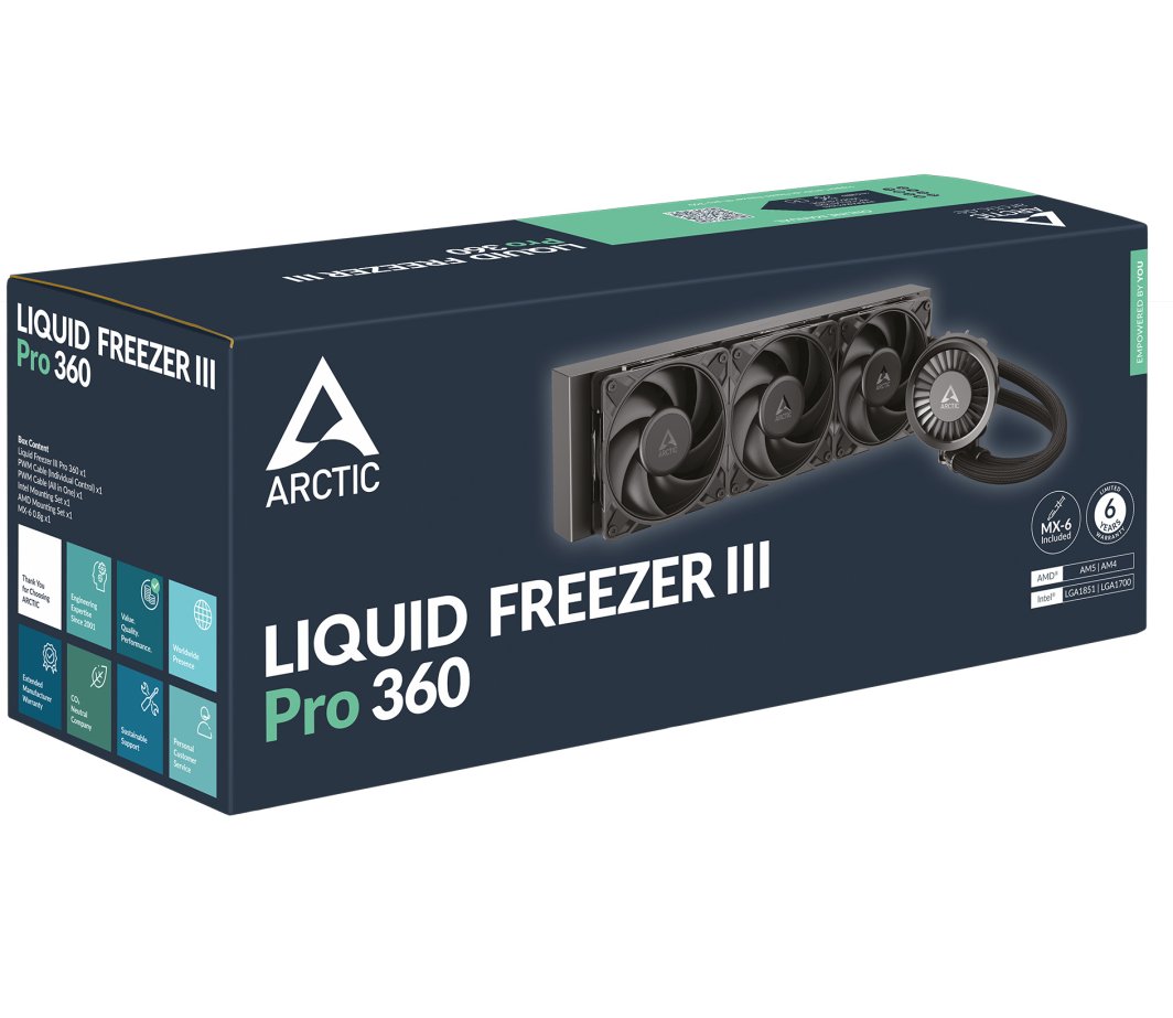 Sistem ftohës me ujë Arctic Liquid Freezer III Pro 360, radiator 360mm, 3 ventilatorë, i zi