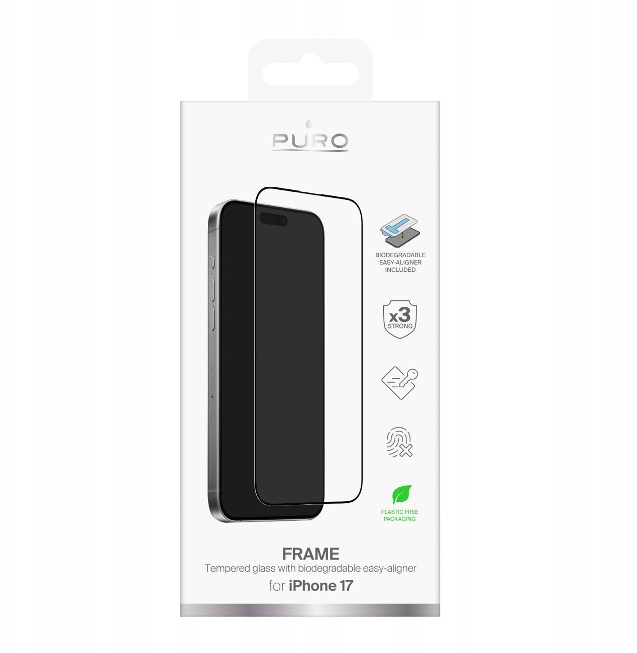 Qelq mbrojtës Puro Display Glass për iPhone 17 Pro, 1 copë, transparent