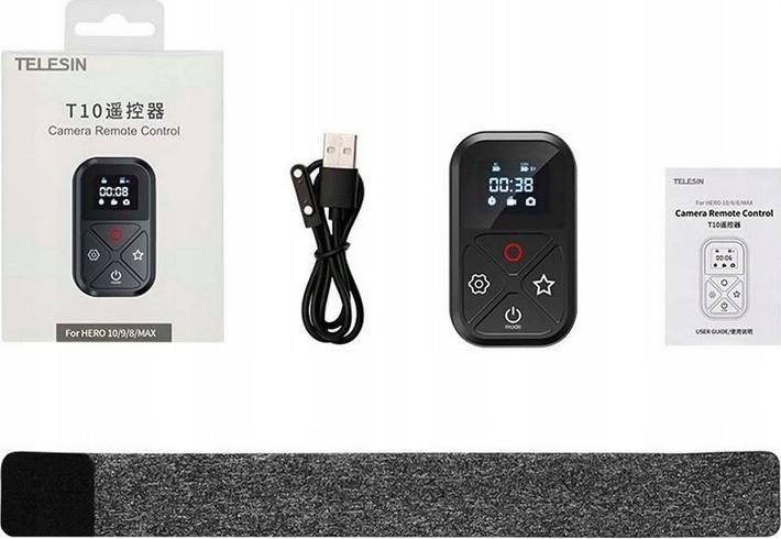 Telekomandë Bluetooth Telesin GP-RMT-T10 për GoPro Hero 10 9 8 Black Max, 80m, IP54, e zezë