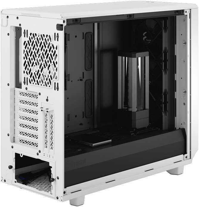 Kasë kompjuteri Fractal Design Meshify 2, me panel anësor transparent, e bardhë / zezë