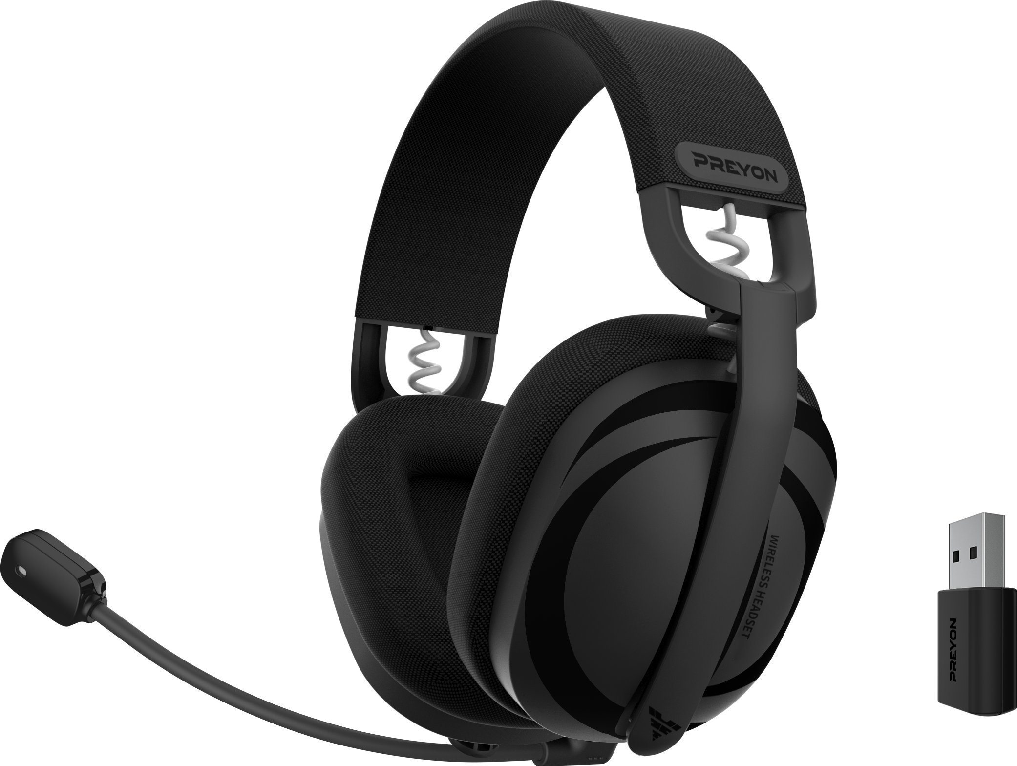 Set gaming Preyon Tornado Fly PTF40B me qëndrues kufjesh Heron Beak PHB41B, RGB, wireless charging, i zi 2