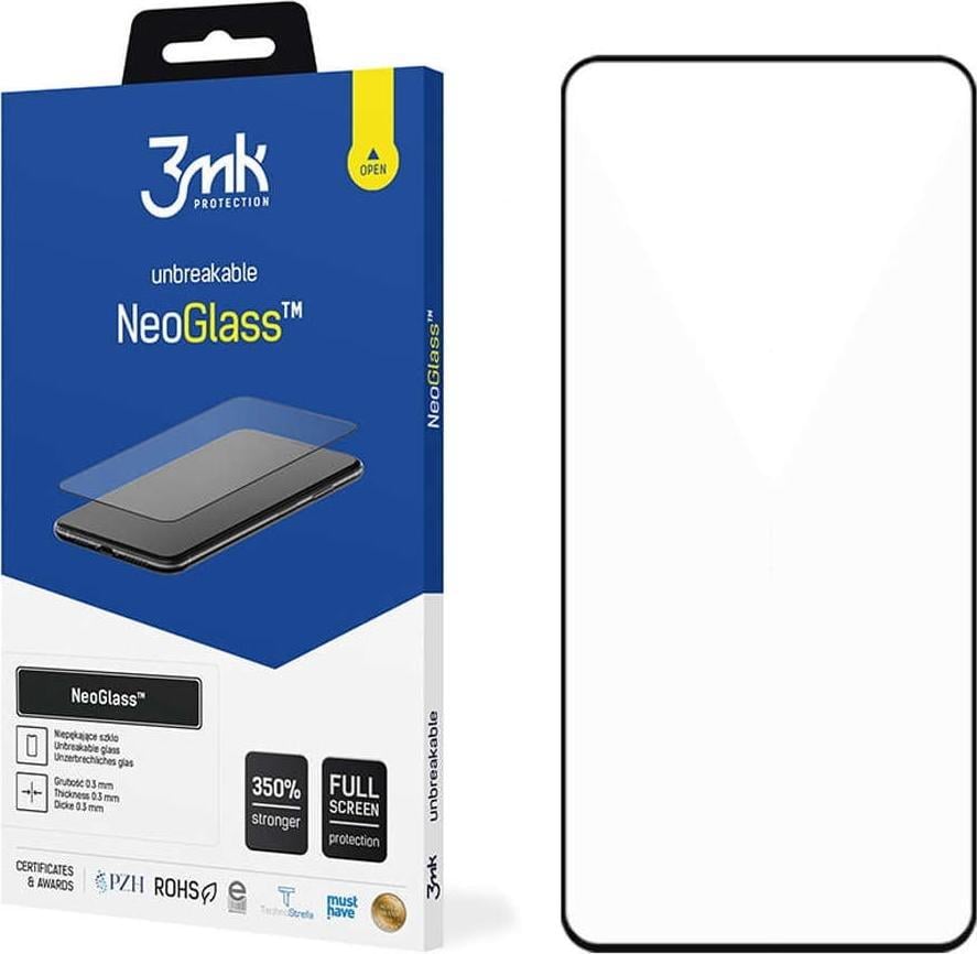 Xham mbrojtës 3MK NeoGlass për Samsung S22, rezistencë 8H, i zi