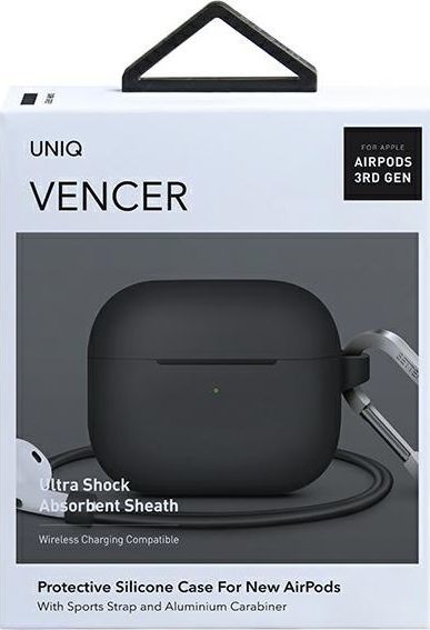 Mbrojtëse Uniq Vencer për Apple AirPods 3, e zezë