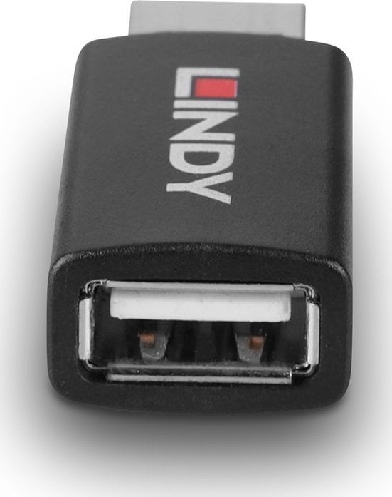 Adapter USB Lindy 71263, gender changer Type A në Type A, i zi