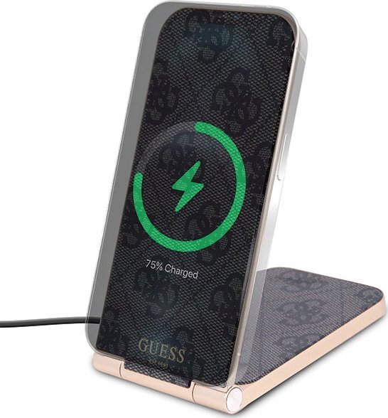 Karikues wireless tavoline Guess Magnetic Desk Charger MagSafe, 15W, USB C, argjent