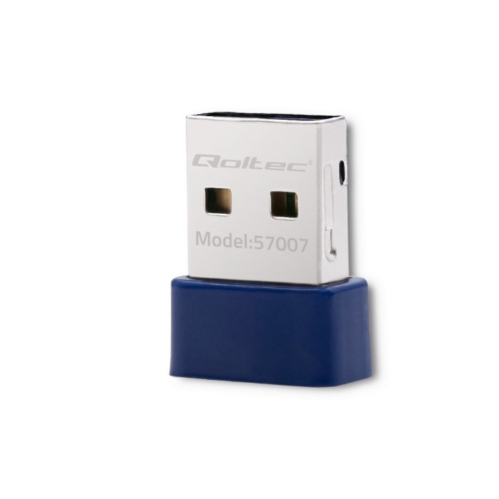Adapter rrjeti Qoltec 57007, Wi Fi N, Bluetooth 4.0, USB 2.0, blu