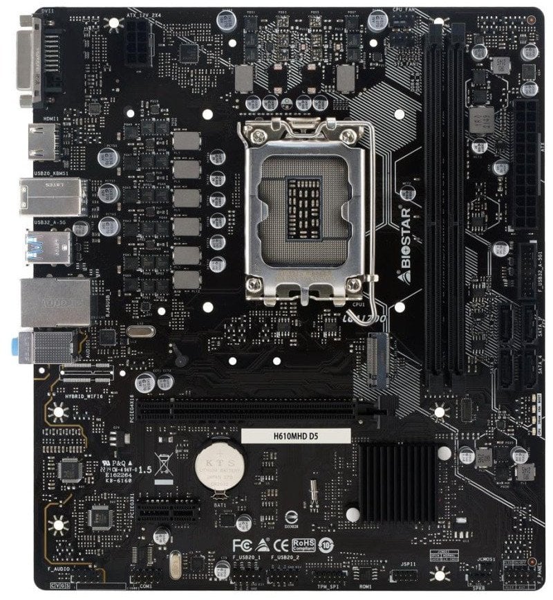 Pllakë amë Biostar H610MHD D5, LGA 1700, DDR5, Micro ATX