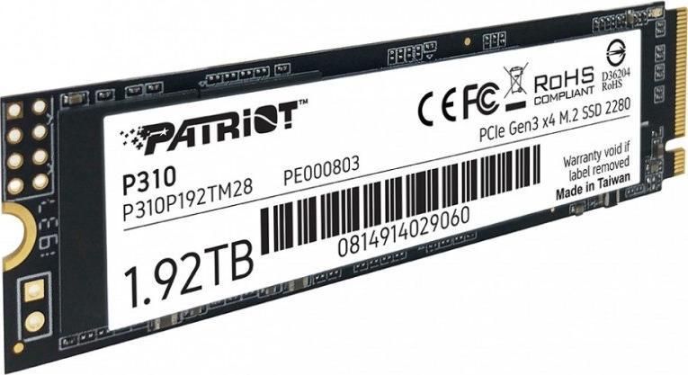 SSD Patriot P310, 1.92TB, M.2 2280, PCIe 3.0 x4 NVMe