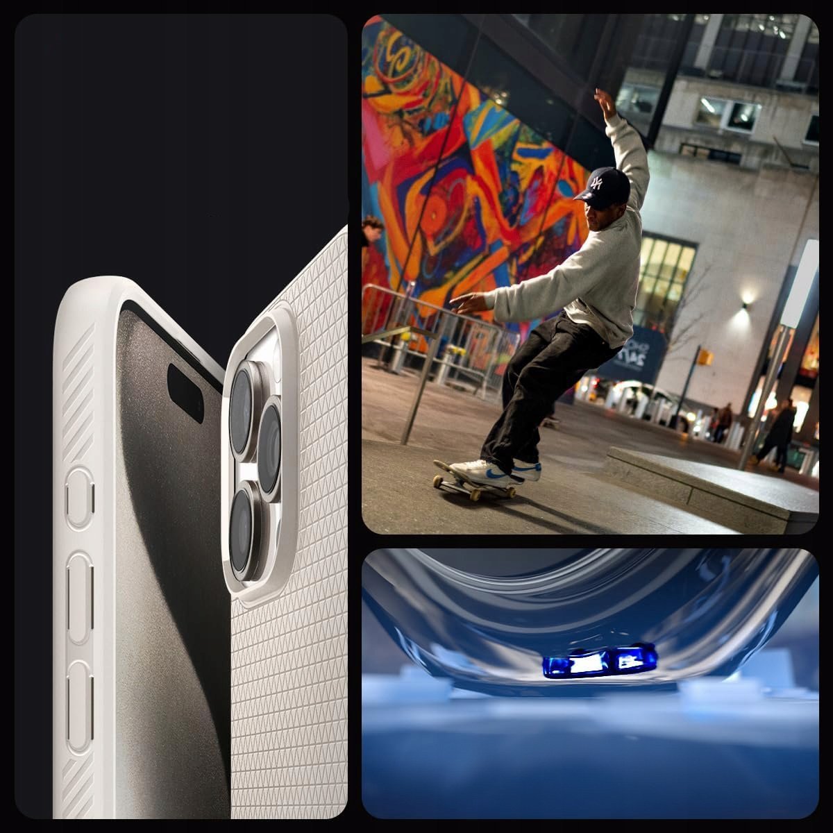 Mbulesë telefoni Spigen Liquid Air për iPhone 16 Pro, TPU fleksibël, navy blue