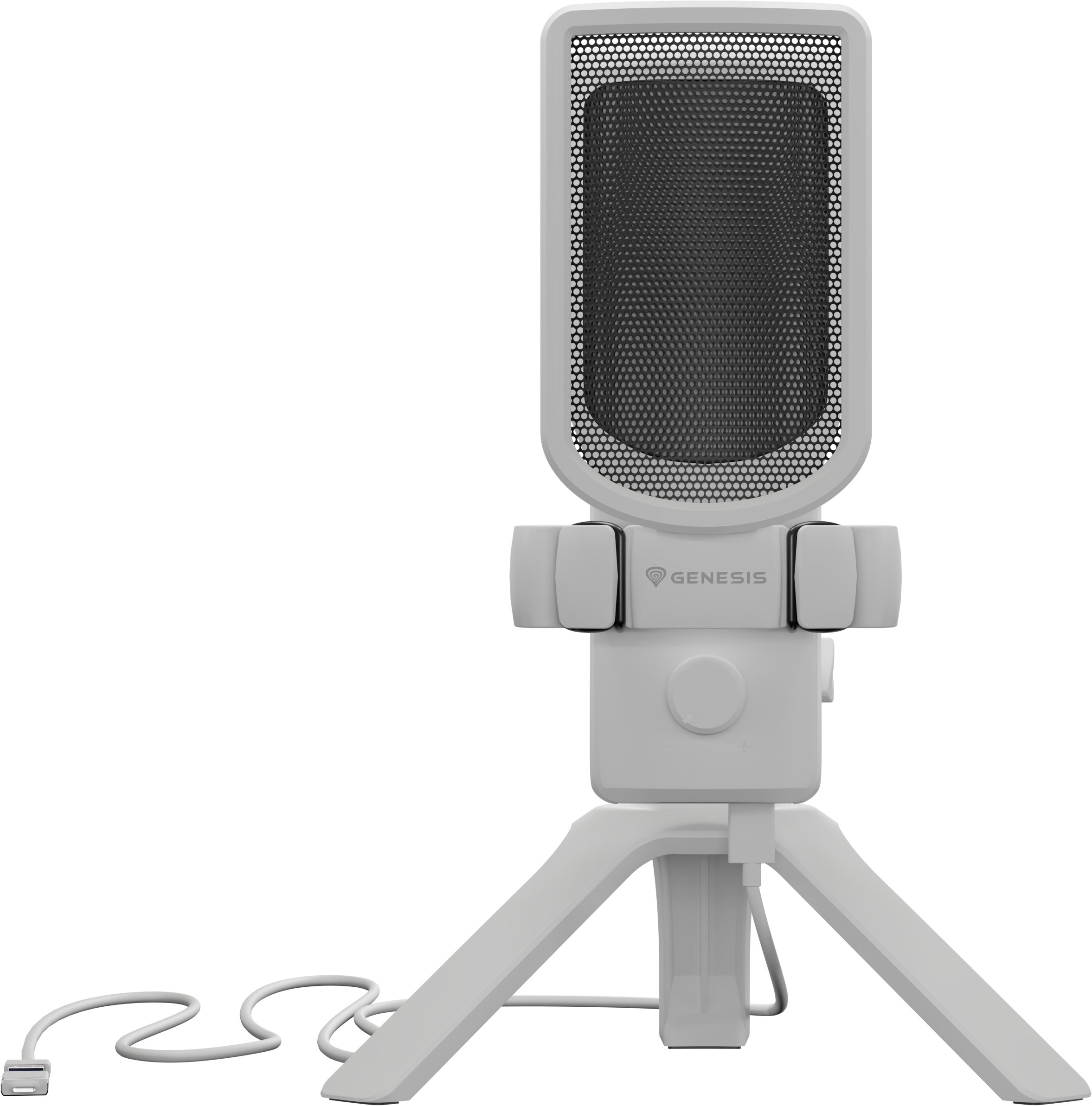 Mikrofon gaming Genesis Radium 250, USB, me tripod, i bardhë